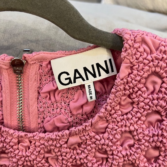 Ganni smocked satin tshirt 34 - Picture 9 of 10